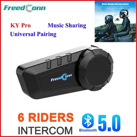 Freedconn KY PRO Motorcycle Intercom Helmet Headset 6 Riders Group