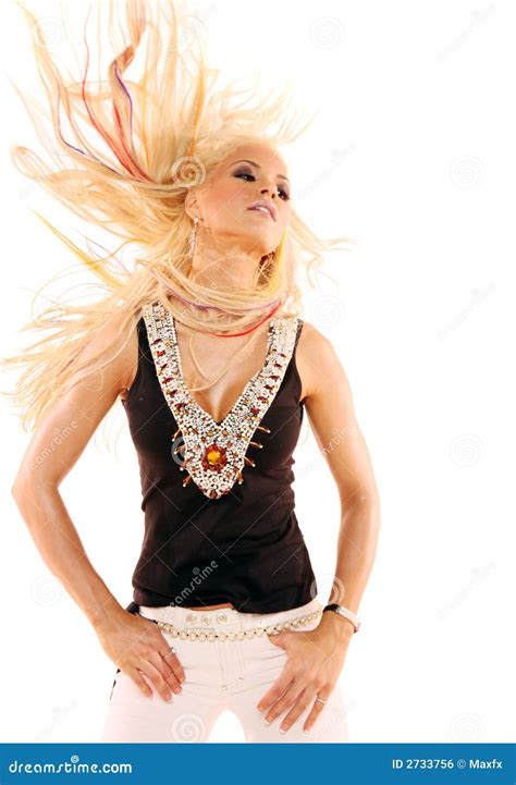 Danse Blonde Sexy De Femme Photo Stock Image Du Longtemps 2733756