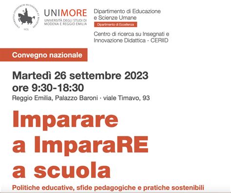 Convegno Nazionale Imparare A Imparare A Scuola Imparare A Imparare A