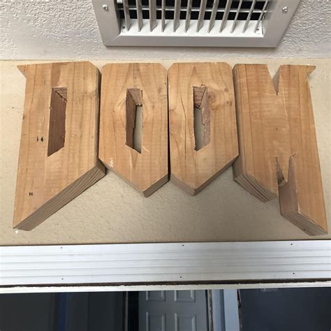 Carved A Wood Doom Sign For My Room Doom