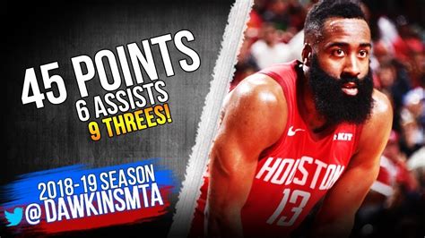 James Harden Full Highlights 2018 12 27 Rockets Vs Celtics 45 Pts 6 Asts 9 Threes Freedawkins