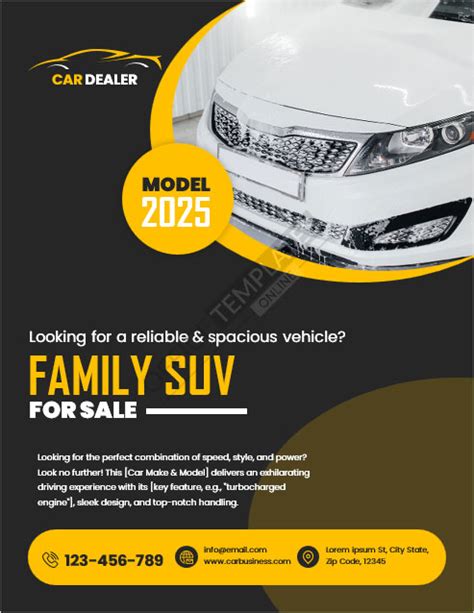 Free Printable Car For Sale Flyer Templates In Ms Word