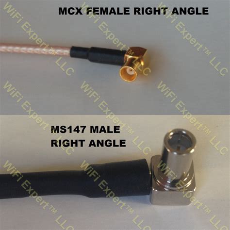 Rg Mcx Female Angle To Ms Angle Male Coaxial Rf Pigtail Cable