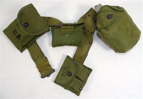 Wwii Korean War Army Web Belt With Carlisle Bandage Canteen And Cup