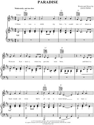 John Prine Sheet Music to download and print