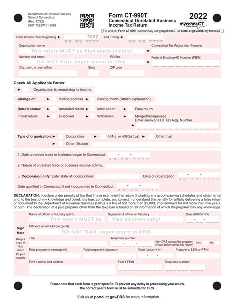 Form Ct 990t Download Printable Pdf Or Fill Online Connecticut Unrelated Business Income Tax