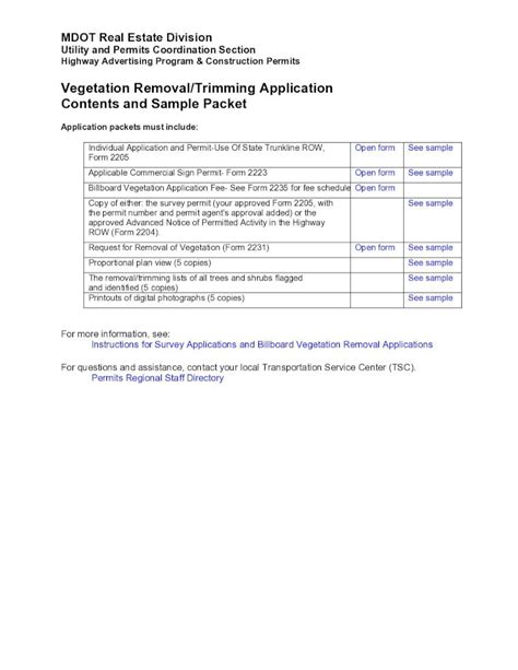 Pdf Billboard Vegetation Removal Application Sample Packet