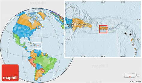 Political Location Map of Juana Díaz