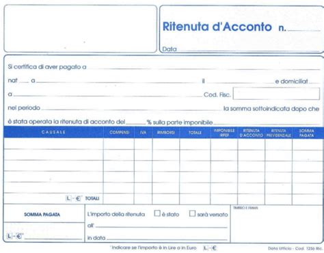 Modello Ritenuta D Acconto Quando E Come Applicarla In Fattura