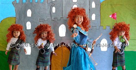 Disney Brave's Merida and her Triplet Siblings Group Costume