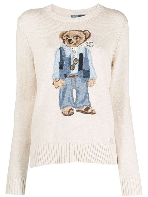 Polo Ralph Lauren Laurel Canyon Polo Bear Intarsia Knit Jumper Farfetch