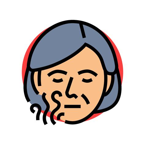 loss smell taste disease symptom color icon vector illustration