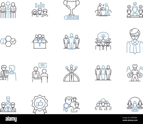 Socializing Exercises Line Icons Collection Bonding Mingling Nerking