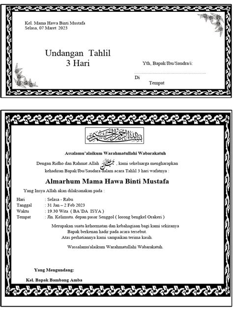 Contoh_Surat_Undangan_Tahlil | PDF