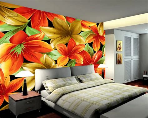 Beibehang Custom large photo 3D wallpaper colored flowers floral flower ...