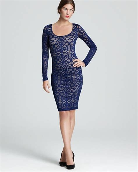 Bcbg Maxazria In Swirling Lace Bcbgmaxazrias Form Fitting Sheath Dress