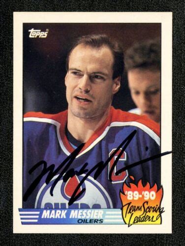 1990 Topps 16 Edmonton Oilers Mark Messier Autographed Hq Signed