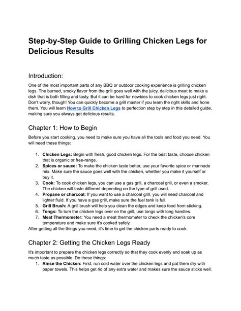 Ppt Step By Step Guide To Grilling Chicken Legs For Delicious Results