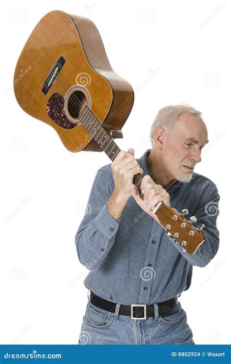 Crazy old man with guitar stock photo. Image of senior - 8802924