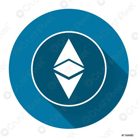 Ethereum icon simbol,coin logo of digital with long shadow - stock ...