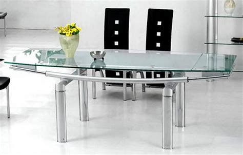 Contemporary Glass Dining Room Table with Frosted Glass Brownsville ...