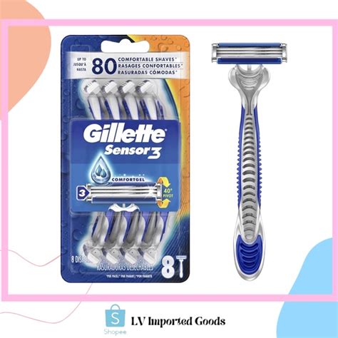 GILETTE Sensor 3 Men S Disposable Razor 8 Count Mens Razors Blades