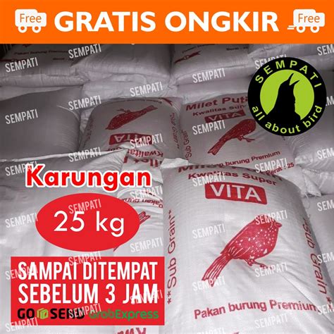 Jual Milet Putih Vita Kg Karungan Karung Pakan Harian Burung