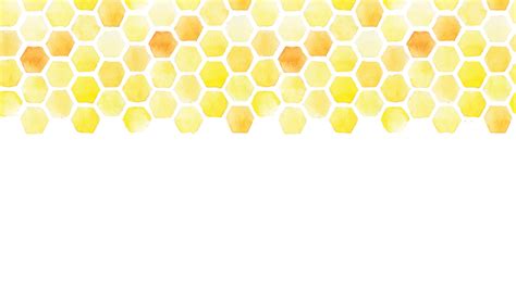 Horizontal Seamless Pattern Watercolor Drawing Yellow Honeycomb Frame