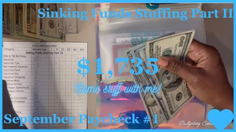 September Paycheck 1 Sinking Funds Stuffing Part II 1 735 YouTube