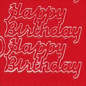 Happy Birthday Red Peel Off Stickers Sheet