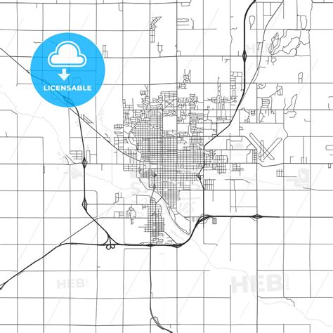 Hutchinson Kansas Area Map Light Hebstreits