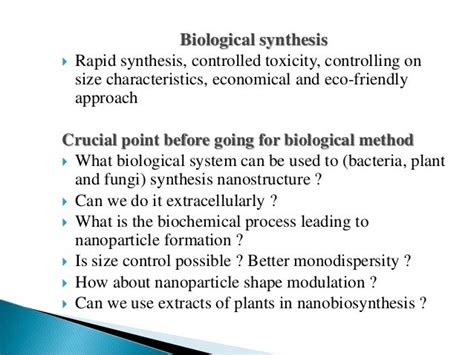 Biological Methods For Nanoparticle Synthesis