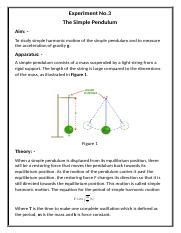 Experiment 1 - Determination of The Acceleration Due to Gravity by ...