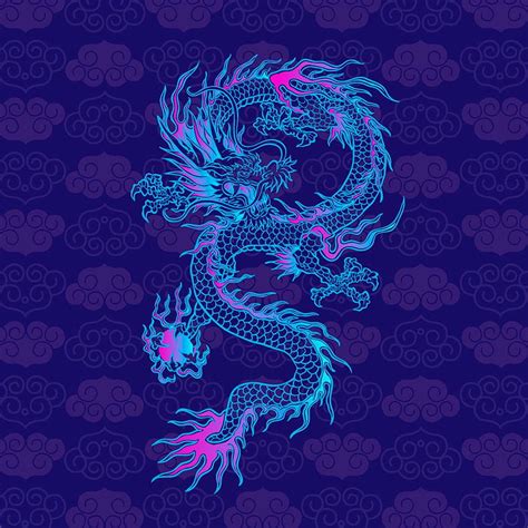 Chinese Mythical Creatures Dragon Graphic Ai Vector Dragon Iphone