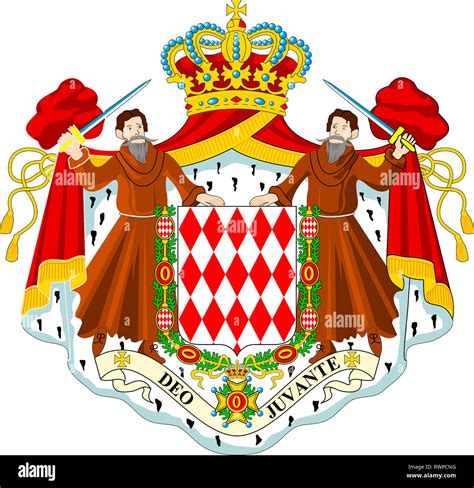 Coat Of Arms Of The Principality Of Monaco Stock Photo Alamy