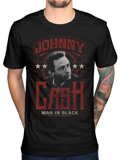 Official Johnny Cash Man In Black T Shirt American Rebel Rules Middle