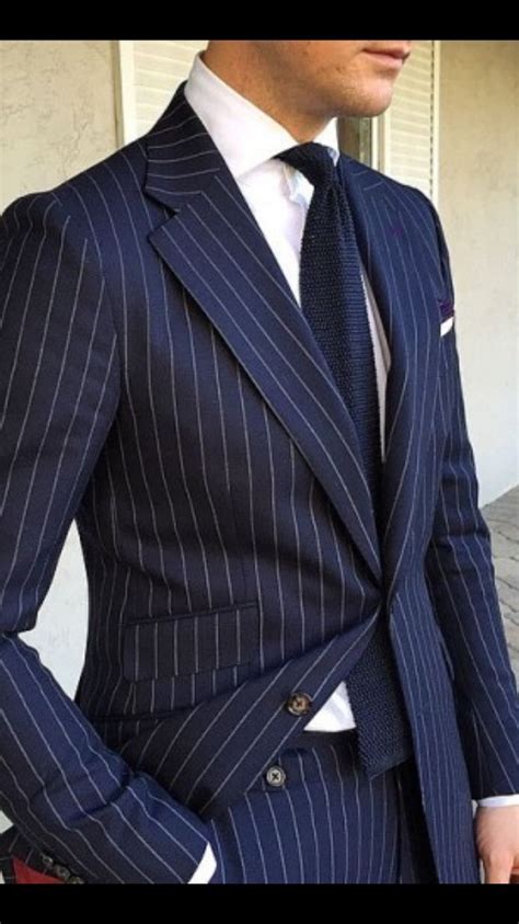 Blue Pinstripe Suit Dark Blue Suit Blue Suit Men Mens Fashion Wear