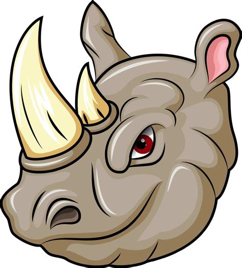 Cartoon angry rhino head mascot 17103692 Vector Art at Vecteezy