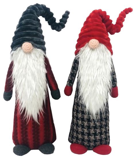 17 Tall Xmas Gnomes Set Of 2 Contemporary Holiday Accents And