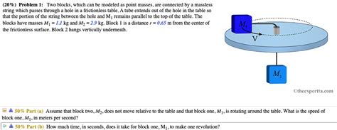 20 Problem 1 Two Blocks Which Can Be Modeled As Point Masses Are