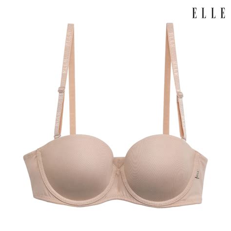 ELLE lingerie Molded bra ยกทรงมโครง เสรมฟองนำ รปแบบครงเตาสายบาถอดได LB9515 Shopee