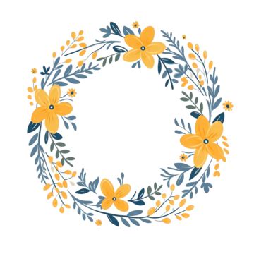 Floral Wreath In Flat Style Flower Floral Wreath PNG Transparent