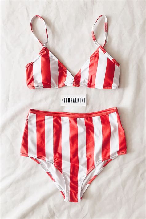 Red And White Striped Bikini Ibikini Cyou