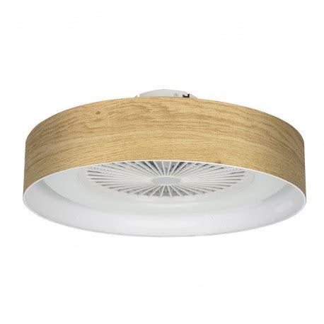 Plaf N De Techo Ventilador Fabrilamp Jerte Blanco Madera Clara