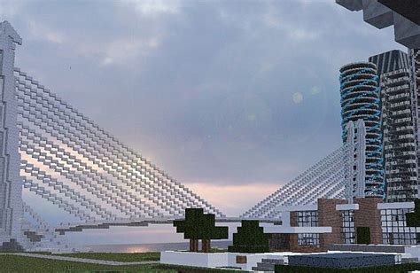 Cable Stayed Suspension Bridge Minecraft Project