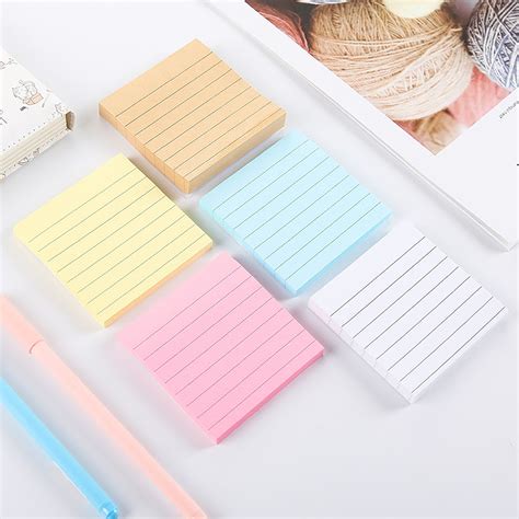 Lined Sticky Notes Coloured Paper Notes Mini Lined Pad Etsy