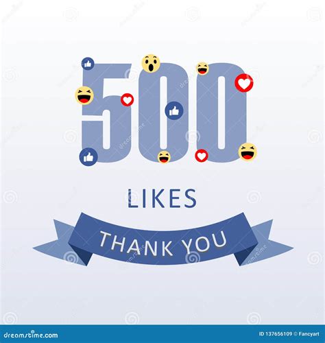 500 Likes Thank You Number With Emoji And Heart Social Media Gratitude