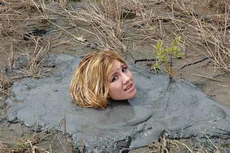 Quicksand Visuals Mudding Girls Muddy Girl Quicksand Deep Push Up Bikini Bury Surreal Art