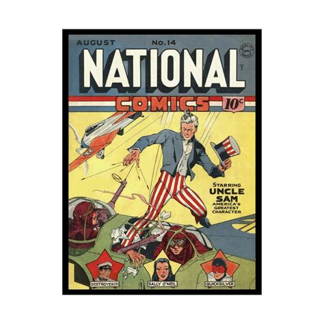 National Comics 14 1941 Premium Matte Poster Uncle Sam Lou Fine