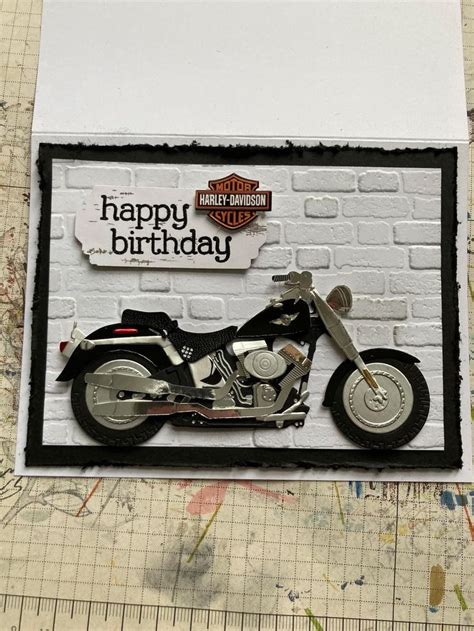 Masculine Birthday Card with Motorcycle